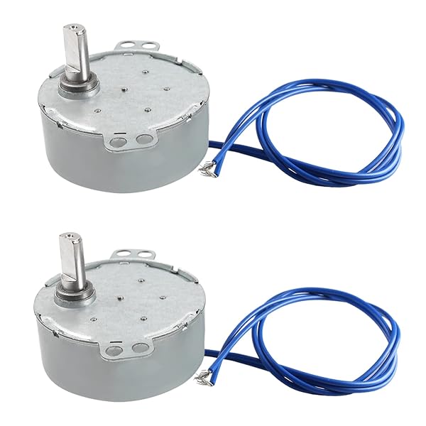 Fielect 2Pcs Synchronous Motor AC 110V 15-18RPM Turntable Motor CW Direction 4W TYC-50 D Shaft for Efficient Performance