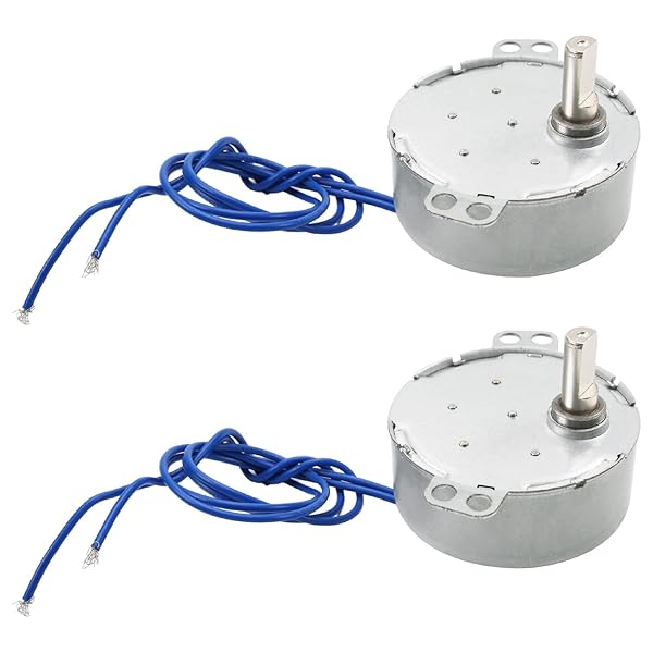 Fielect 2Pcs Synchronous Motor AC 110V 8-10RPM Turntable Motor for CW CCW Direction 4W TYC-50 D Shaft