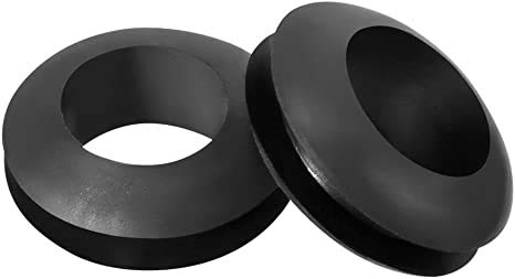 Fielect 300Pcs Rubber Grommets 10mm Inner Diameter Oil Resistant for Wiring and Cables Black