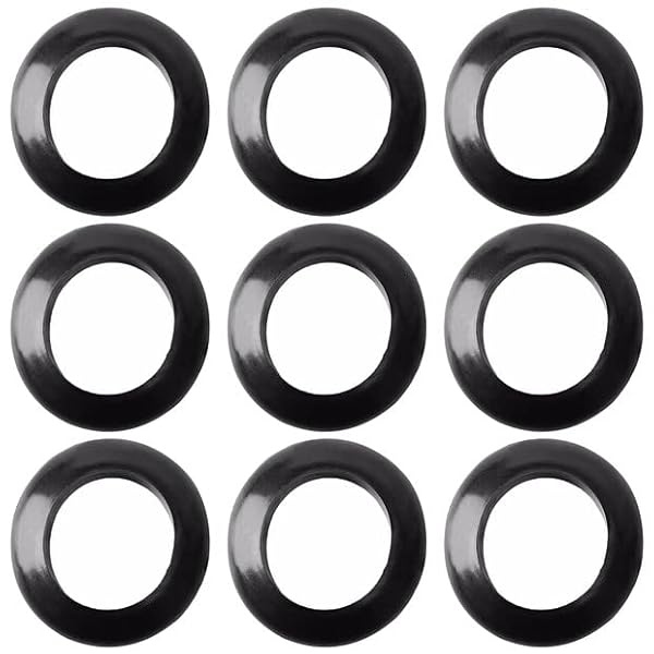 Fielect 300Pcs Rubber Grommets 20mm Inner Diameter Oil Resistant for Wiring and Cable Black