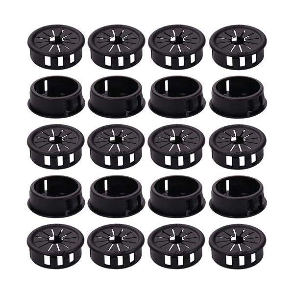 Fielect 30Pcs Black Cable Hose Snap Bushing Grommet Protector 28mm Mounted Dia Locking Grommet for Effective Cable Management