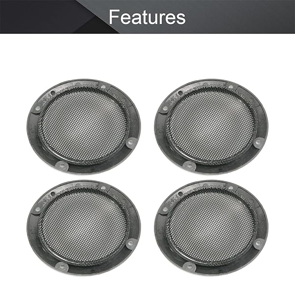 Fielect 4 Pcs 3 Inch Speaker Grill Mesh Decorative Circle Woofer Guard Protector Cover Audio Accessories Metal Trim Silver 16 Screws - Image 4