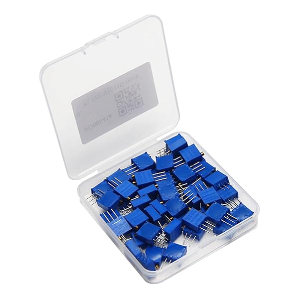 Fielect 50Pcs 100K Ohm Multiturn Trimmer Potentiometer High Precision Variable Resistor 3296W 3296W-1-104