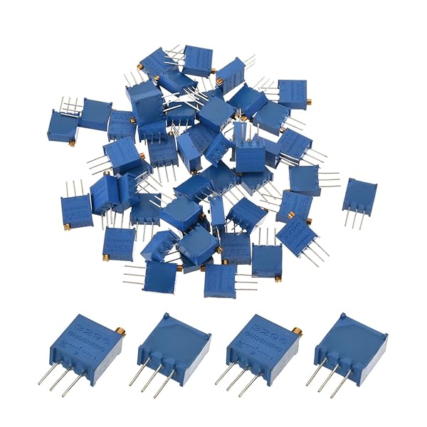 Fielect Fielect 50Pcs 10K Ohm Multiturn Trimmer Potentiometer High Precision Variable Resistor 3296W 3296W-1-103