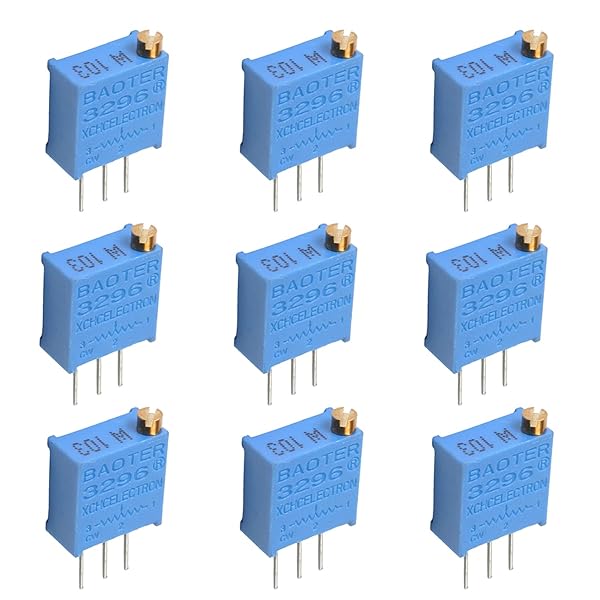 Fielect 5Pcs 10K Ohm Multiturn Trimmer Potentiometer High Precision Variable Resistor 3296W 3296W-1-103