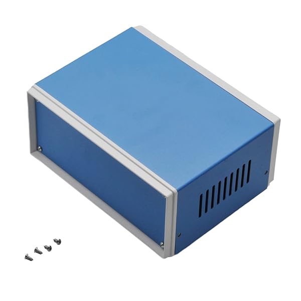 Fielect Dustproof Electronic Junction Box Enclosure 6.69 x 5.12 x 3.15 Inches Metal Blue for Electronic Projects