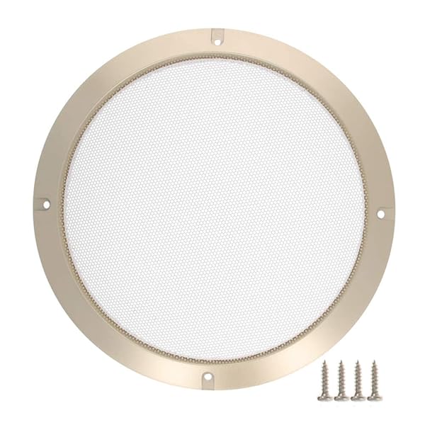 Fielect Fielect 8 Inch Gold Speaker Grill Cover Mesh Decorative Circle Woofer Guard Protector with Screws Audio Accessories