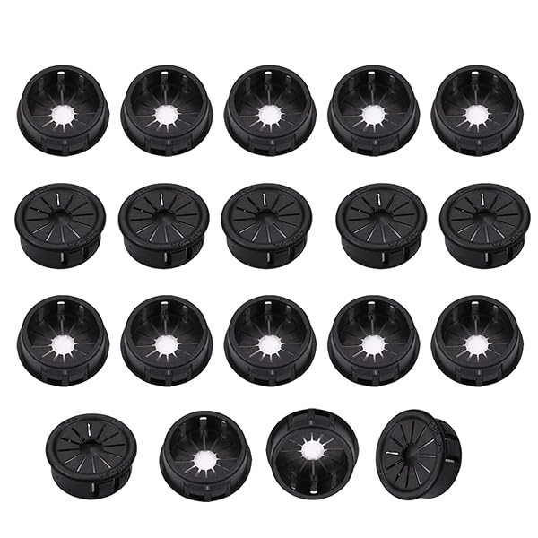 Fielect 30Pcs Cable Hose Snap Bushing Grommet Protector EHR-25 25mm Locking Black Grommet for Durable Protection