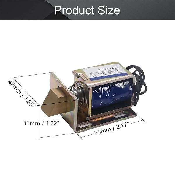 Fielect DC 12V 1A 25N Pull Type Solenoid Electromagnet - 10mm Stroke Linear Motion JF-S1040DL - Image 4