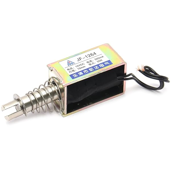 Fielect DC 12V 2.5A 55N Pull Type Solenoid Electromagnet 10mm Stroke Open Frame Linear Motion JF-1264-12V