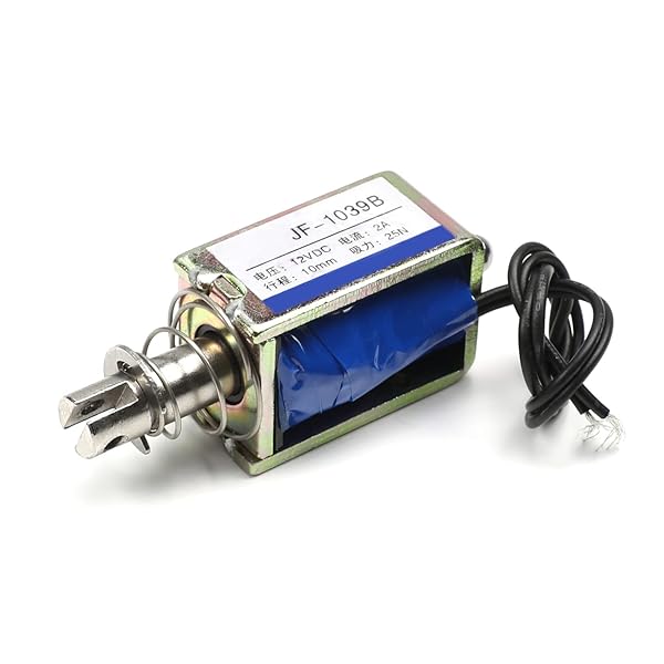 Fielect DC 12V 25N Push Pull Solenoid Electromagnet 0.4A 10mm Stroke Open Frame Linear Motion JF-1039B