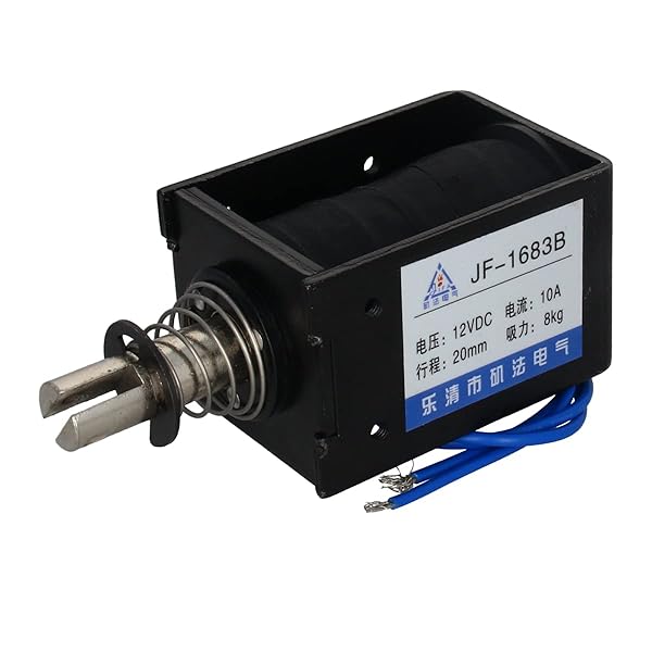 Fielect DC 12V 80N 10A Push Pull Solenoid Electromagnet Open Frame Linear Motion JF-1683B-12V