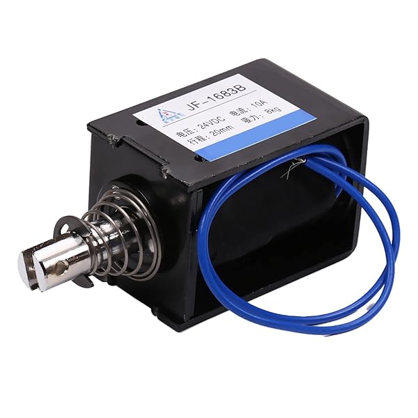 Fielect DC 24V 10A 80N Push Pull Solenoid Electromagnet 20mm Stroke Open Frame Linear Motion JF-1683B-24V