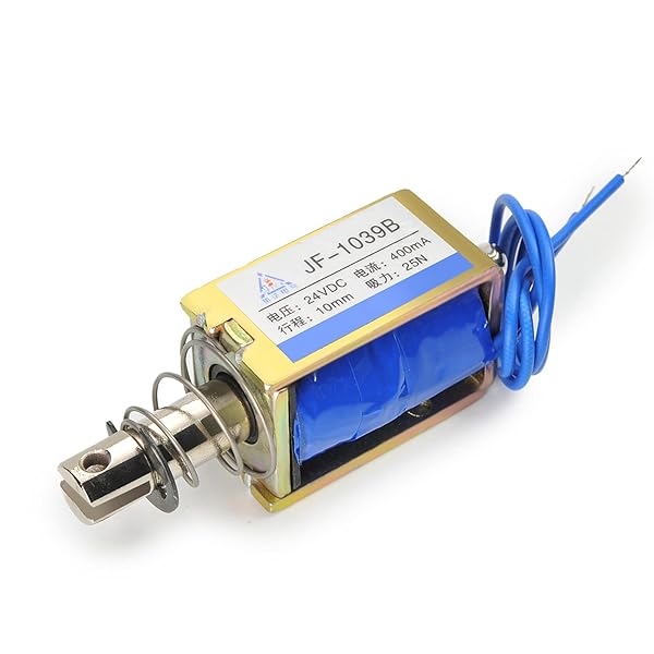 Fielect DC 24V 25N Push Pull Solenoid Electromagnet 10mm Stroke Open Frame Linear Motion JF-1039B-24V
