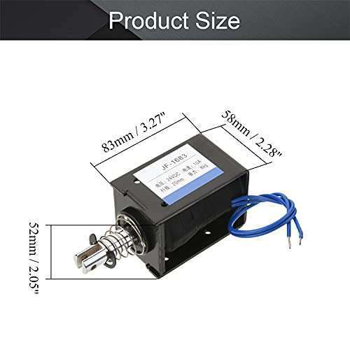 Fielect DC 24V 80N Pull Type Solenoid Electromagnet - 10A, 20mm Stroke, Open Frame Linear Motion JF-1683-24V - Image 3