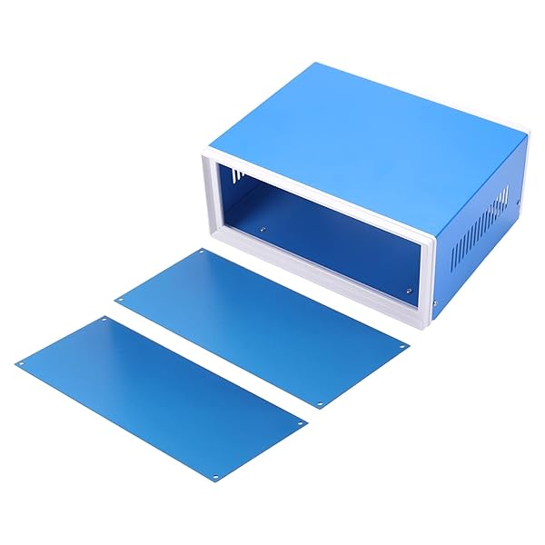 Fielect Blue Metal Electronic Enclosure Case Junction Box for Projects 9.06 x 7.28 x 3.94 Inch