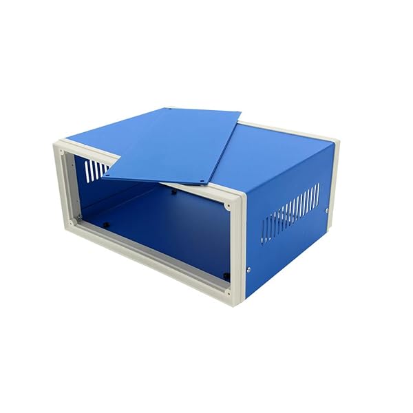 Fielect Metal Enclosure Project Box for Electronics 9.84 x 7.48 x 4.33 inch Durable Junction Case in Blue