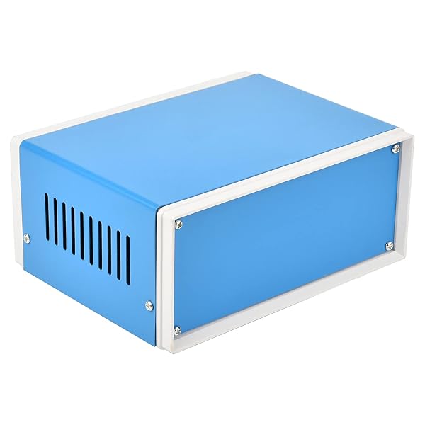 Fielect Metal Enclosure Project Case Blue DIY Junction Box 6.69 x 5.12 x 3.15 Durable Electronic Enclosure for Custom Projects