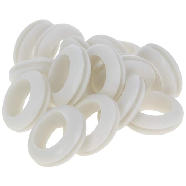 Fielect 500Pcs Rubber Grommet 20mm Inner Dia Oil Resistant for Wiring Cable White