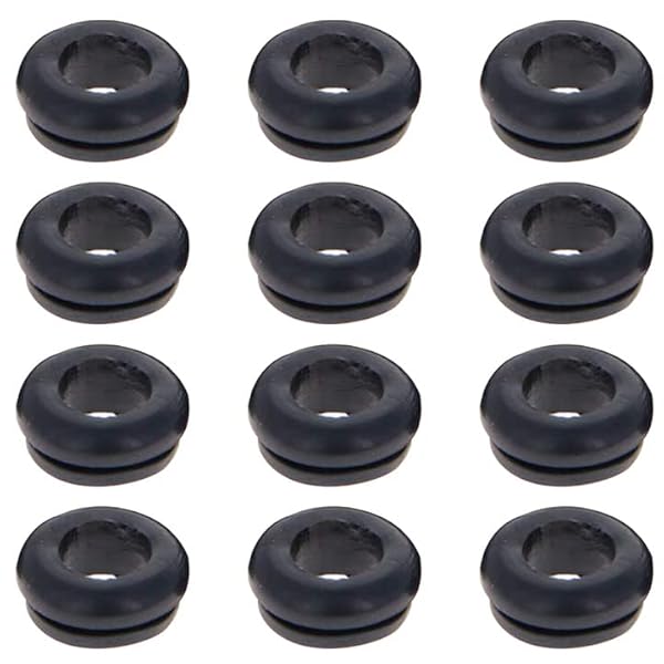 Fielect 50Pcs Rubber Grommets 9mm Inner Dia Oil Resistant for Wiring Cable Black