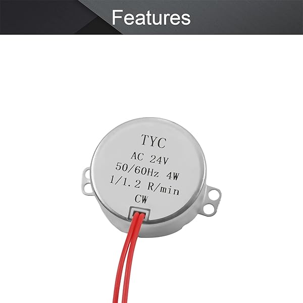 Fielect Synchronous Motor AC24V 1-1.2RPM for Cup Turner and Tumbler Turner Power Cord Connector - Image 4