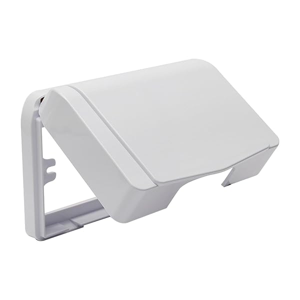 Fielect Weatherproof Outlet Cover Plug Protector for Retrofit Siding Construction White 118 Type 135x95x41mm 1Pcs