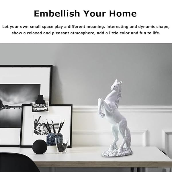 Elegant Resin Horse Figurine: Modern Desk Decor Symbolizing Success for Home & Business - Image 4