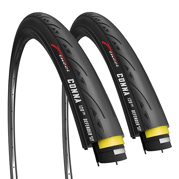 Fincci 700x25c Foldable Tires - Pack of 2 for Racing & Touring - 120 TPI All-Season Road Bike Tires