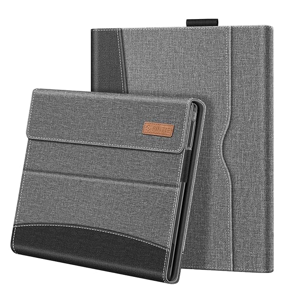 Fintie Case for Microsoft Surface Pro X 2020 2019 Multiple Angle Viewing Portfolio Business Cover with Pocket for 13 Inch Surface Pro X Gray - Image 2