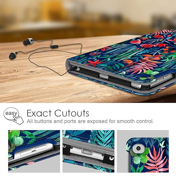 Fintie iPad Mini 5 2019 Case Multi-Angle Smart Folio Cover with Pocket Pencil Holder Auto Wake Sleep Jungle Night - Image 7
