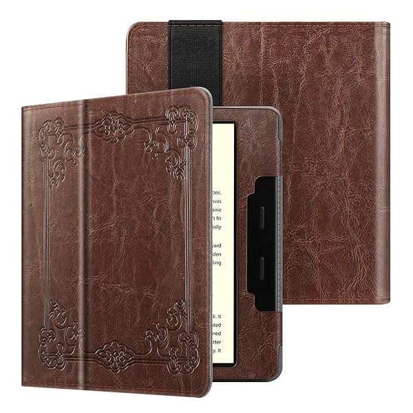 Fintie Folio Case for Kindle Oasis 10th & 9th Gen - Premium PU Leather, Slim Fit, Auto Wake Sleep, Vintage Brown