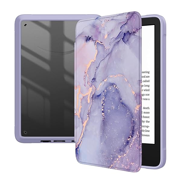 Fintie Fintie Hybrid Slim Case for 6 Inch All New Kindle 11th Generation 2024 2022 Release Transparent Back Shockproof Cover Lilac Marble