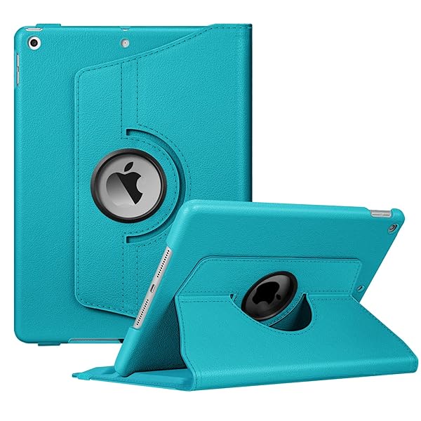 Fintie 360 Degree Rotating Case for iPad 9th 8th 7th Generation 10.2 Inch with Pencil Holder Auto Wake Sleep Legacy Teal