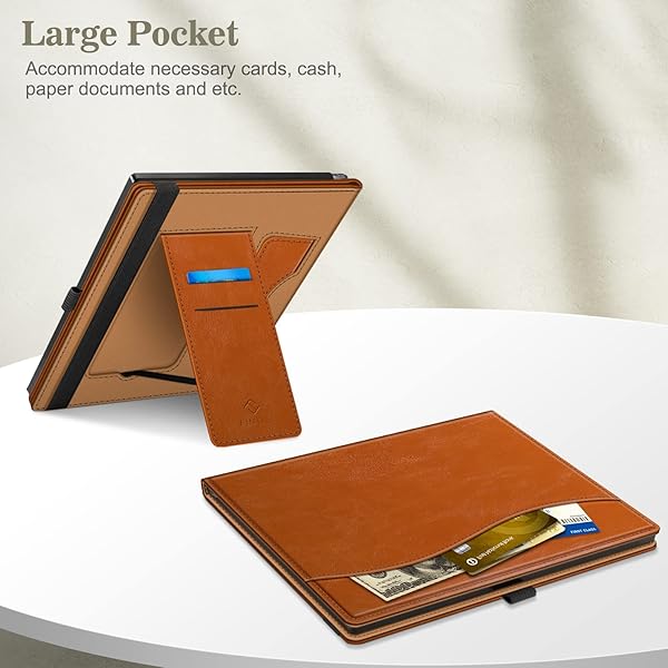 Fintie Stand Case for Remarkable 2 Digital Paper Tablet 10.3 inch Premium PU Leather Cover with Card Slot and Pen Holder Brown - Image 4