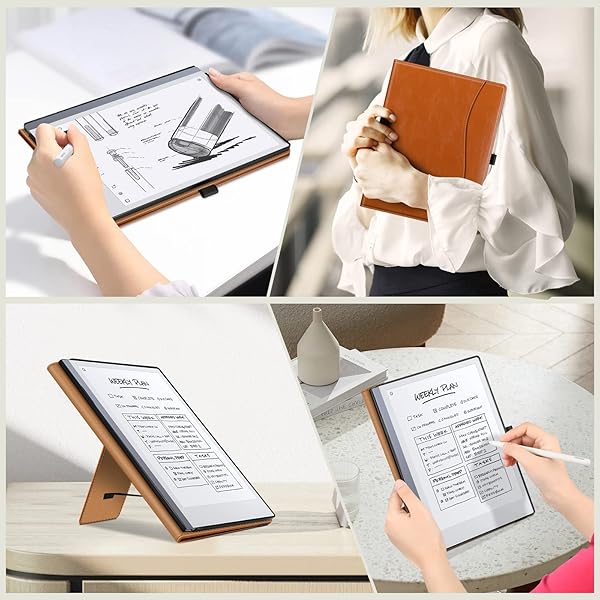 Fintie Stand Case for Remarkable 2 Digital Paper Tablet 10.3 inch Premium PU Leather Cover with Card Slot and Pen Holder Brown - Image 6