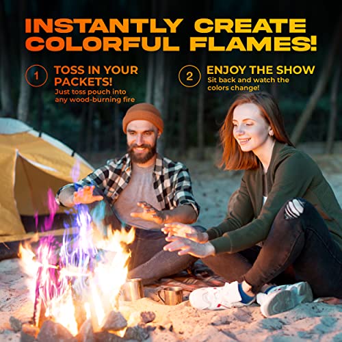 Fire Color Changing Packets 25 Pack for Campfires Bonfires and Outdoor Fireplaces Perfect for Camping Games and Magical Experiences - Image 5