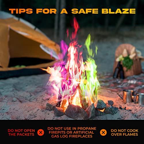 Fire Color Changing Packets 25 Pack for Campfires Bonfires and Outdoor Fireplaces Perfect for Camping Games and Magical Experiences - Image 6