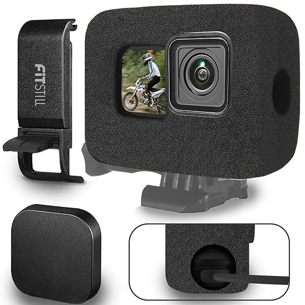 FiTSTILL FitStill Windslayer Cover Muffler for GoPro Hero 9-13 | Windproof Case & Noise Reduction Foam for Clear Audio Recording
