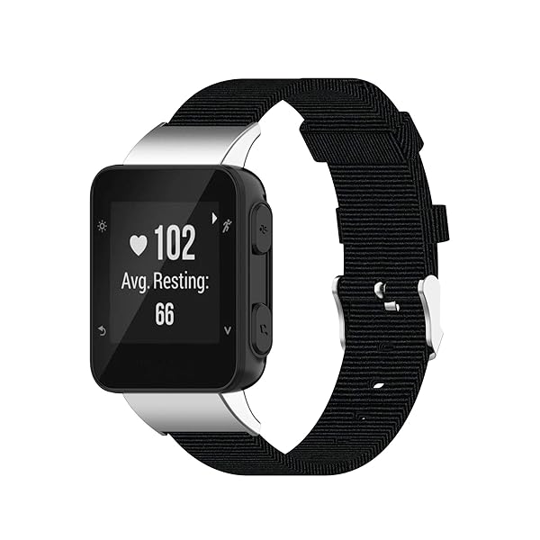 FitTurn FitTurn Woven Nylon Strap for Garmin Forerunner 35 and 30 Adjustable Replacement Band Fitness Bracelet Wristband Black