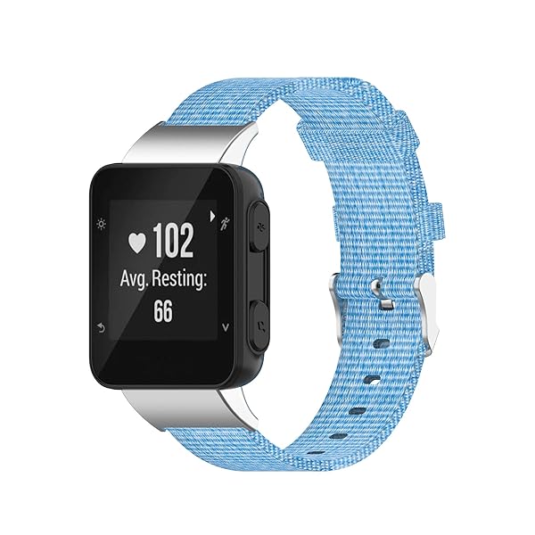 FitTurn Woven Nylon Strap for Garmin Forerunner 35 and 30 Adjustable Replacement Band Fitness Bracelet Wristband Blue