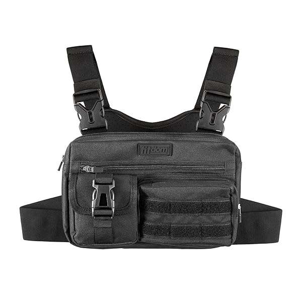 Fitdom Fitdom Tactical Chest Pack: EDC Utility Bag for Men with Phone Holder - Ideal for Workouts, Cycling & Hiking