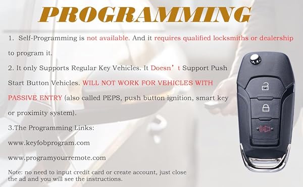 Supaland Flip Key Fob Replacement for Ford F150 F250 F350 Explorer Ecosport Ranger Bronco Maverick Escape Keyless Entry Remote 2015-2023 - Image 7