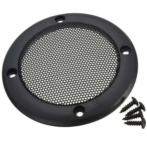 Floratek 2PCS 3.5 Inch Car Speaker Grill Covers - Black Metal Mesh Protector with 8 Screws - Image 4