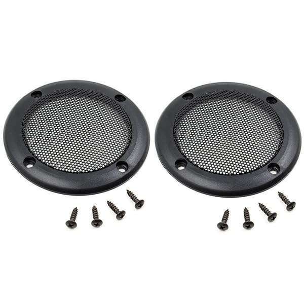 Floratek 2PCS 3.5 Inch Car Speaker Grill Covers - Black Metal Mesh Protector with 8 Screws - Image 10