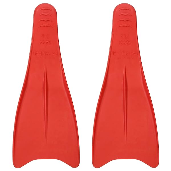 Flow Premium Rubber Long Fins for Swim and Lap Training Youth Sizes for Kids Young Men and Women Red - Image 3