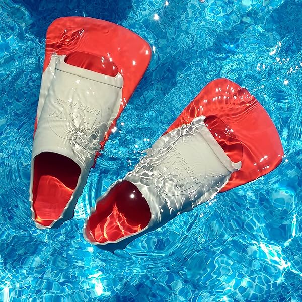 Flow Premium Rubber Short Blade Fins for Swim and Lap Training Youth Sizes for Kids Young Men and Women Aqua - Image 6