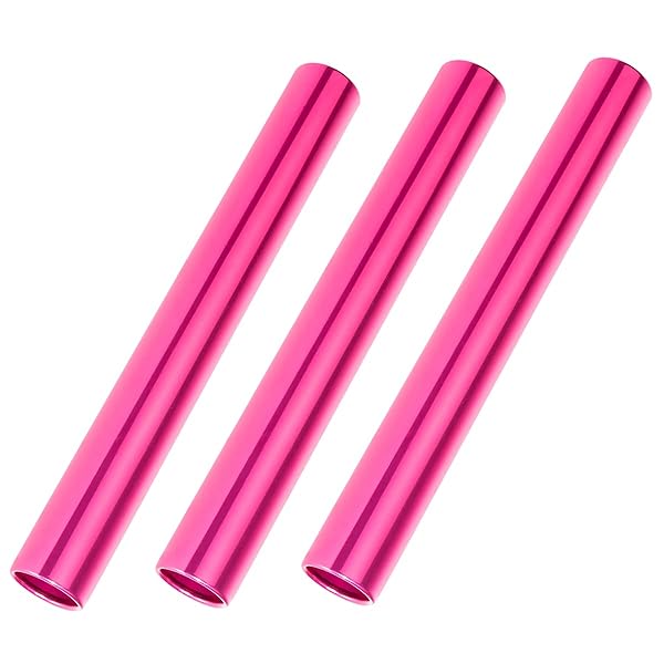 Flylin Relay Baton Set - 3 Pcs Aluminum Track & Field Batons for Athletes | Pink Running Relay Batons for Outdoor Sports