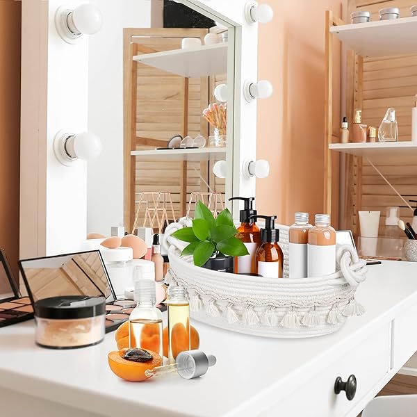 Followarm Small Woven Gift Basket - Cute Storage for Toilet Paper & Decor | Perfect for Christmas, Boho Shelves, Bedroom & Nursery - Image 8