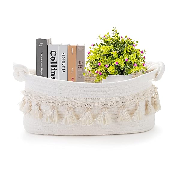 Followarm Followarm Small Woven Gift Basket - Cute Storage for Toilet Paper & Decor | Perfect for Christmas, Boho Shelves, Bedroom & Nursery