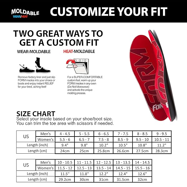 Form Premium Narrow Insoles for Comfort and Pain Relief for Narrow Shoes and Boots for Men and Women - Image 6